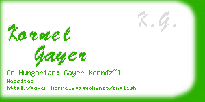 kornel gayer business card